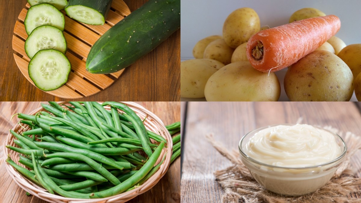 Nguyên liệu món ăn cách làm salad rau củ trộn sốt mayonnaise
