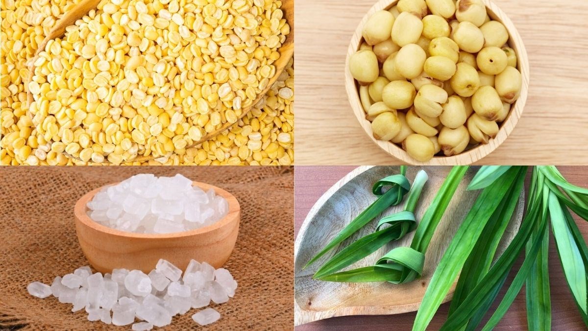 Nguyên liệu món ăn sữa hạt sen đậu xanh