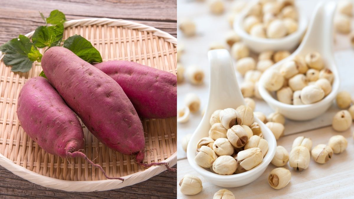 Nguyên liệu món ăn sữa khoai lang bằng máy làm sữa hạt