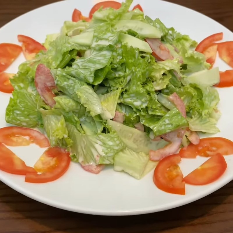 Bước 4 Thành phẩm Salad rau xà lách trộn mayonnaise