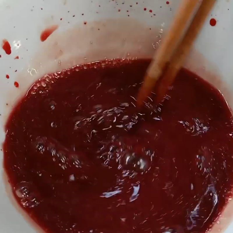 Bước 4 Đánh tiết canh gà đông đặc Tiết canh gà