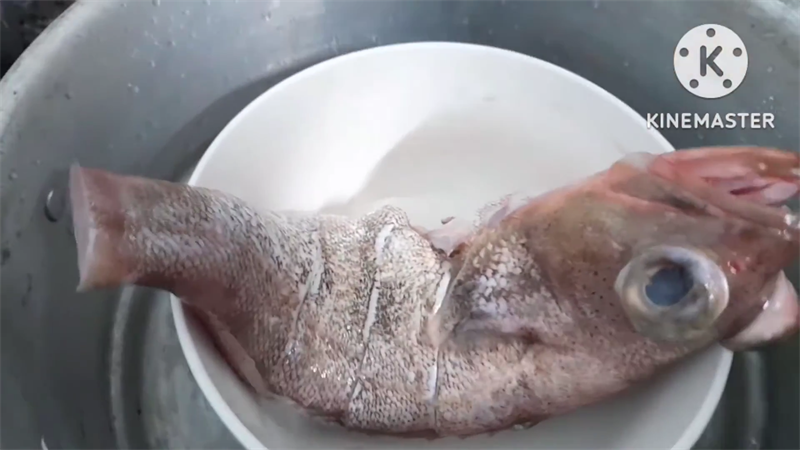 Bước 4 Hấp cá mú cuốn bánh tráng Cá mú hấp cuốn bánh tráng