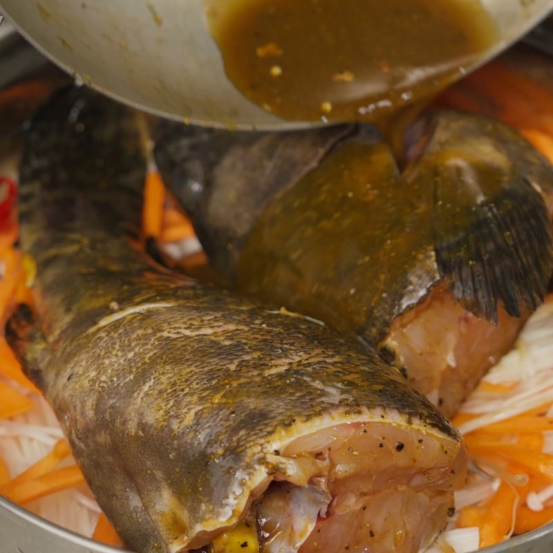 Bước 4 Hấp cá song xì dầu Cá song hấp xì dầu