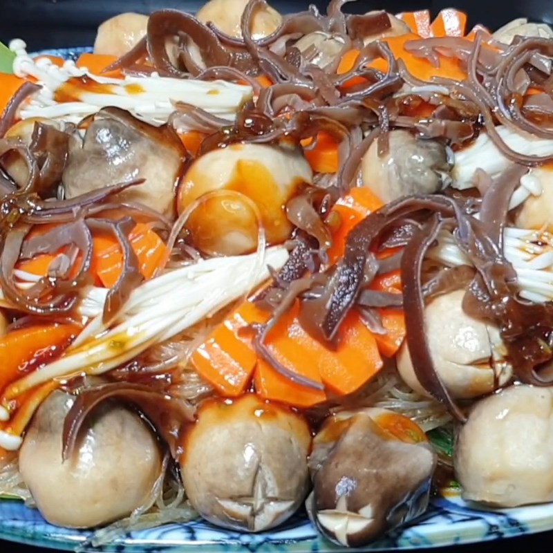 Bước 4 Hấp miến thập cẩm và hoàn thành Miến hấp thập cẩm