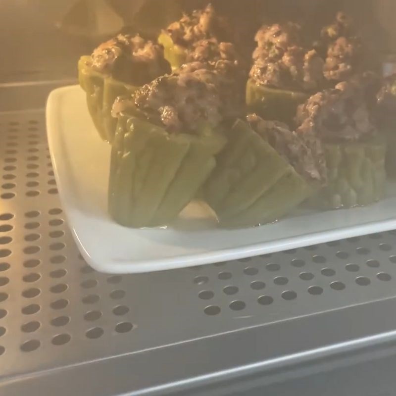 Bước 5 Hấp mướp đắng nhồi thịt bằng lò chiên hơi nước Mướp đắng nhồi thịt hấp