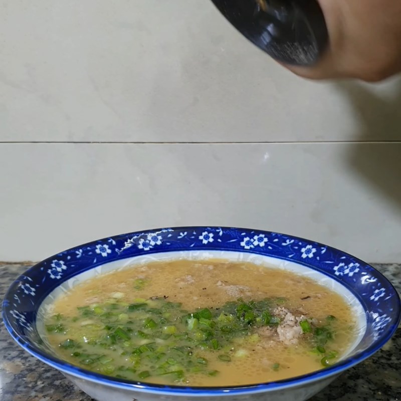 Bước 3 Hấp trứng chưng thịt băm bằng nồi cơm điện Trứng chưng thịt băm