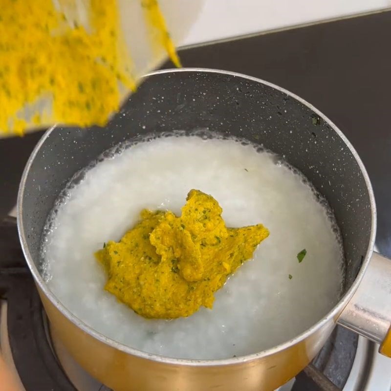 Bước 4 Hoàn thành món cháo bí đỏ thịt bằm dinh dưỡng Cháo bí đỏ thịt bằm