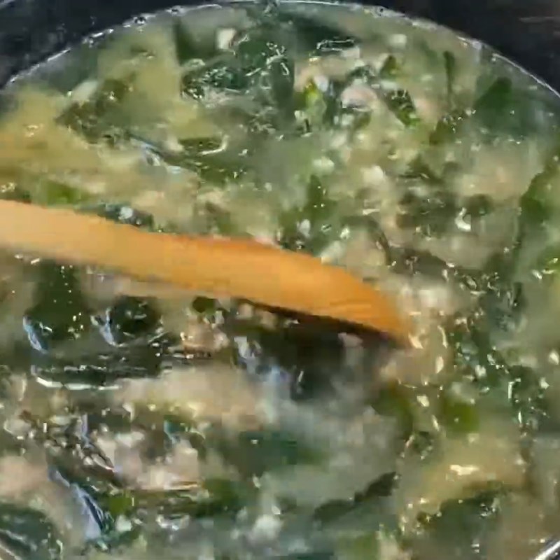 Bước 4 Nấu cháo bằng nồi áp suất Cháo rong biển với thịt bò băm