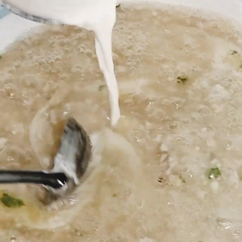 Bước 3 Nấu súp thịt băm trứng sánh mịn Súp thịt băm