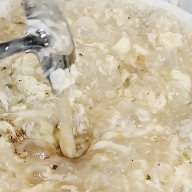 Bước 3 Nấu súp thịt băm trứng sánh mịn Súp thịt băm