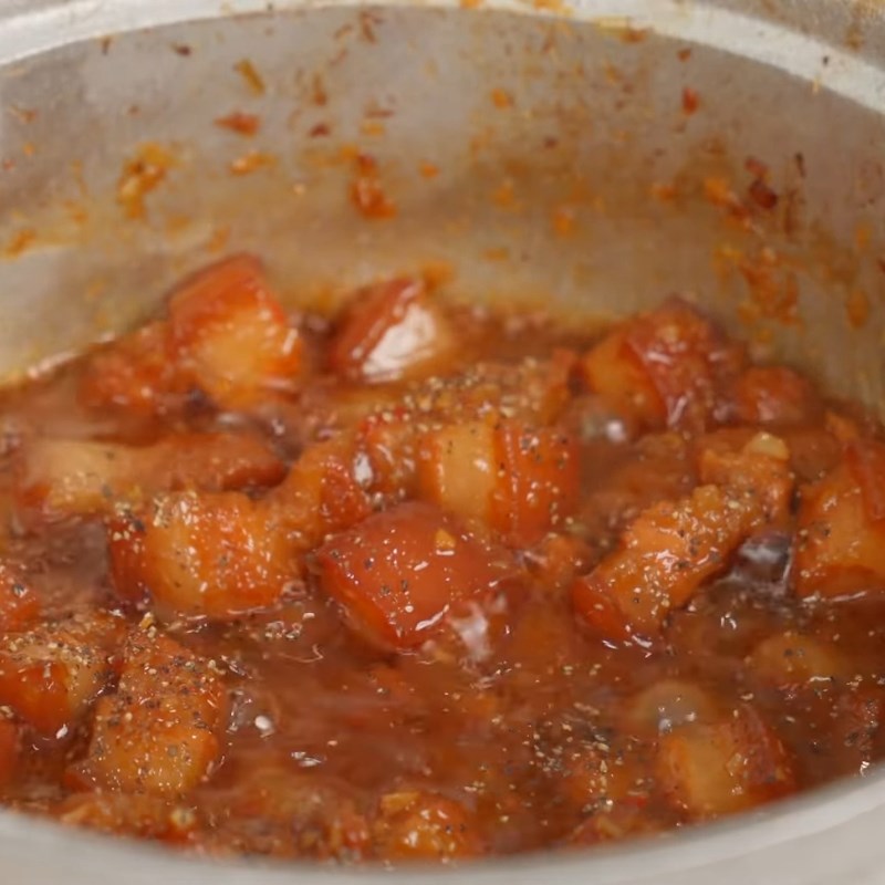 Bước 4 Nêm nếm gia vị và kho rim thịt Thịt kho ruốc sả