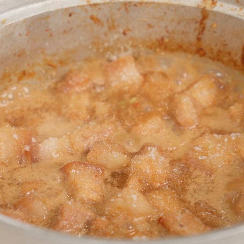 Bước 4 Nêm nếm gia vị và kho rim thịt Thịt kho ruốc sả