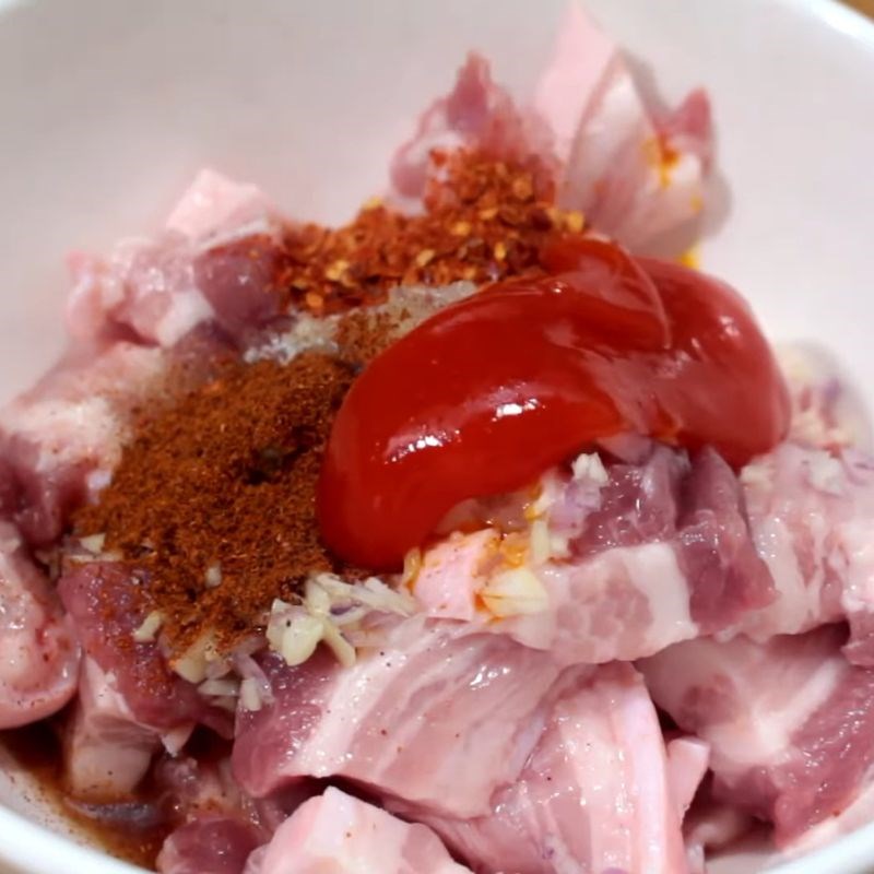 Bước 2 Pha chế và cách ướp thịt ba chỉ nướng nồi chiên không dầu Nướng thịt ba chỉ bằng nồi chiên không dầu