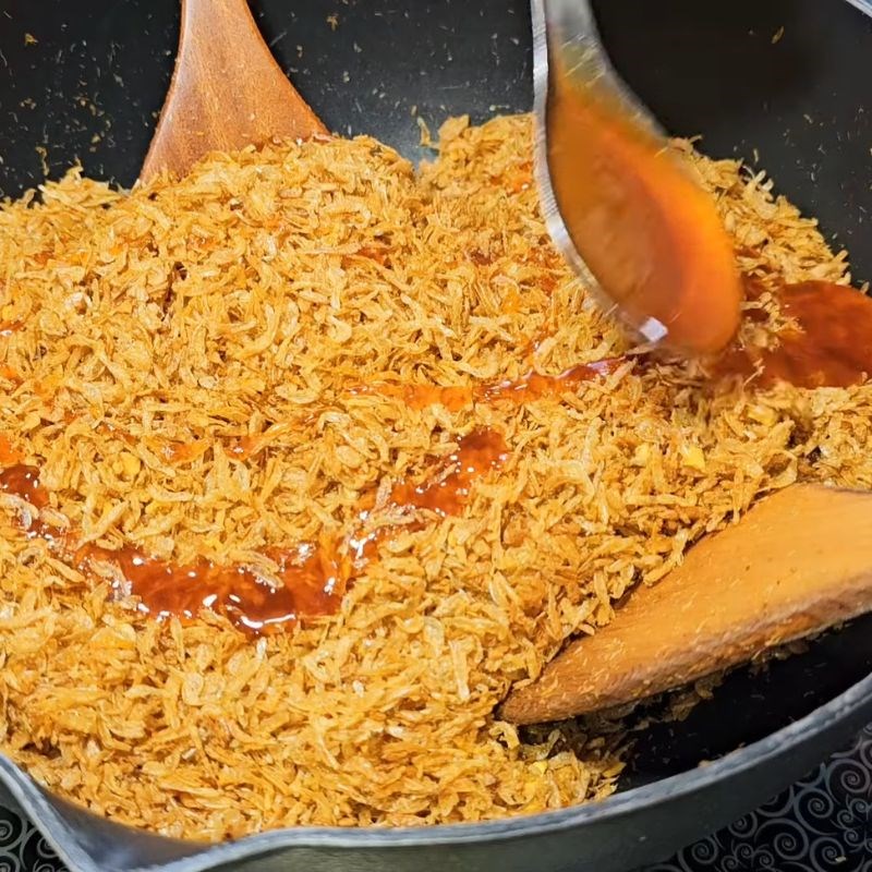 Bước 5 Rim tép khô với sốt mặn ngọt Tép khô rang mặn ngọt