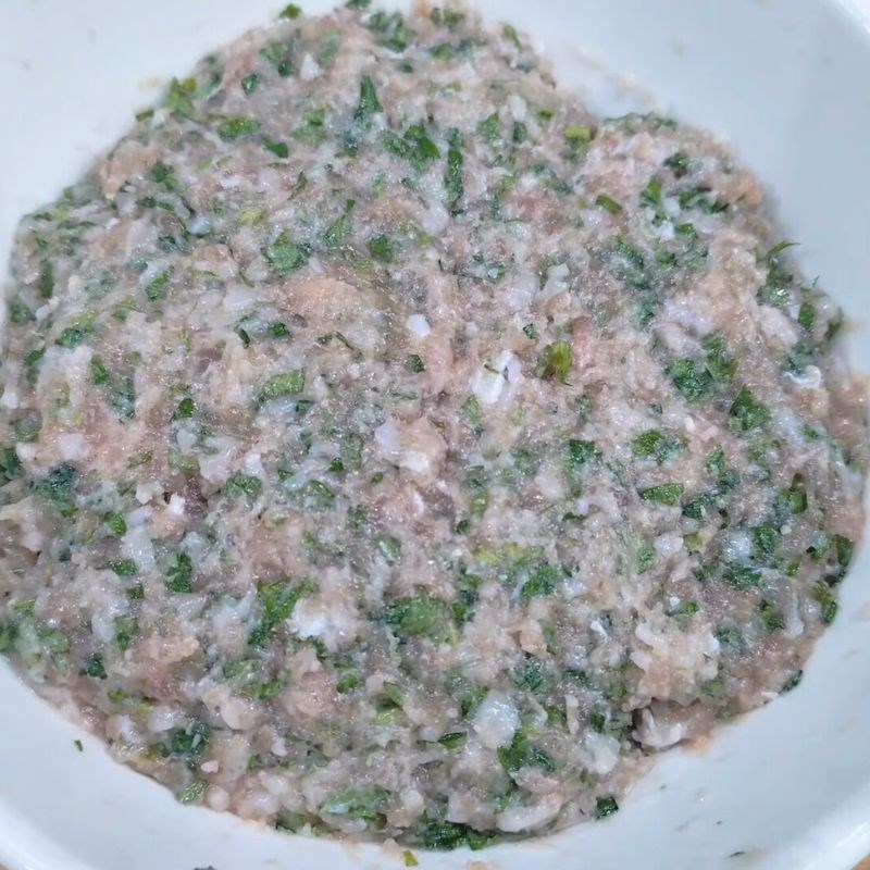 Bước 1 Sơ chế và ướp thịt băm hạt sen Canh ngải cứu