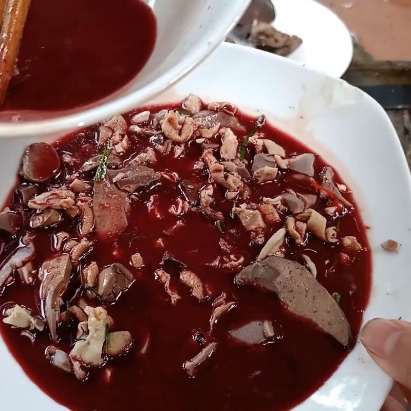 Bước 5 Thành phẩm Tiết canh gà