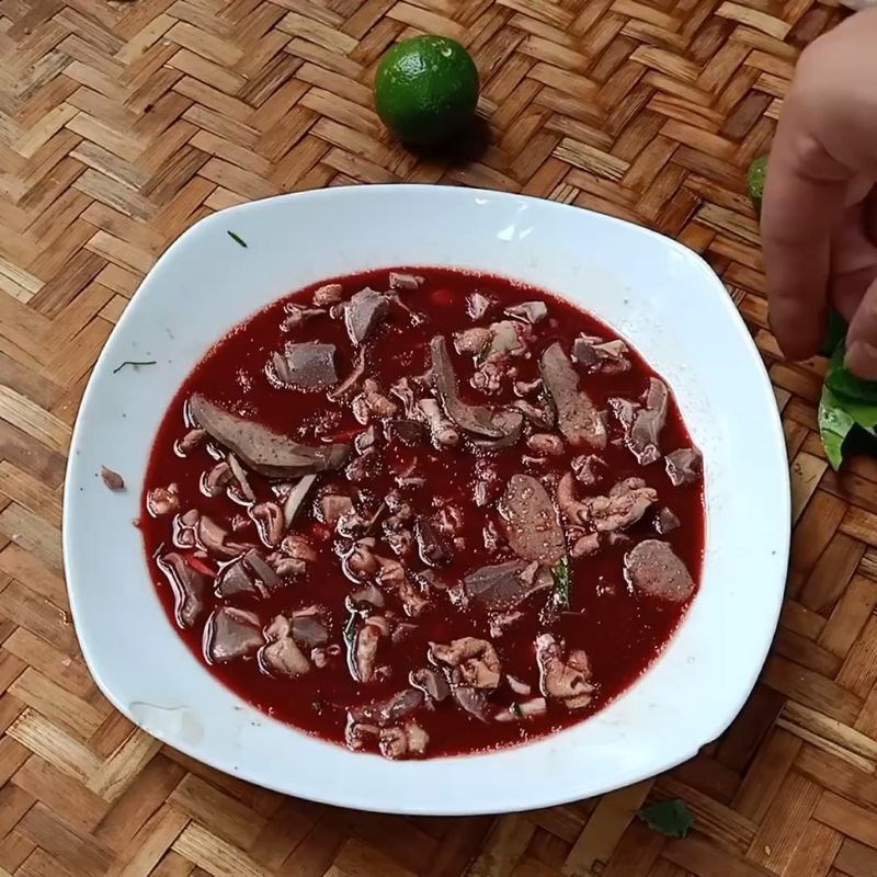 Bước 5 Thành phẩm Tiết canh gà