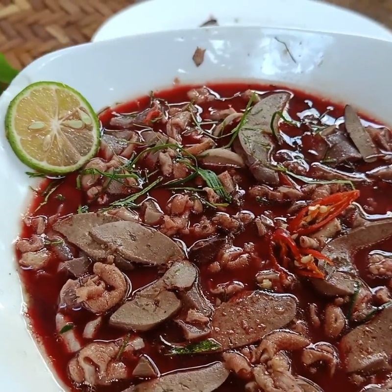 Bước 5 Thành phẩm Tiết canh gà