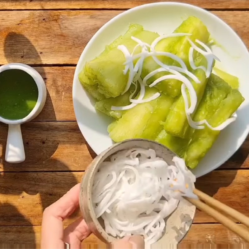 Bước 5 Thành phẩm Sắn hấp cốt dừa lá nếp