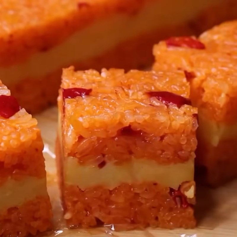 Bước 7 Thành phẩm Xôi gấc nước cốt dừa