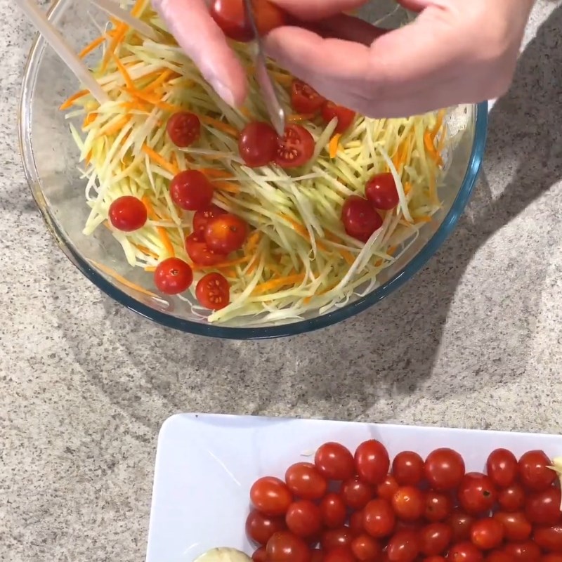 Bước 4 Trộn nộm ba khía và hoàn thành Gỏi đu đủ ba khía