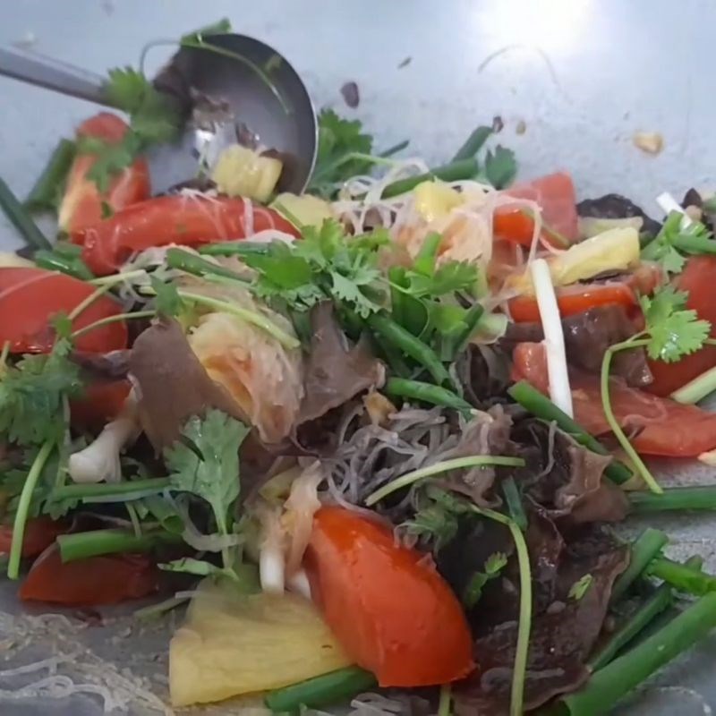 Bước 5 Xào nấm mèo với bún tàu Cá mú hấp cuốn bánh tráng