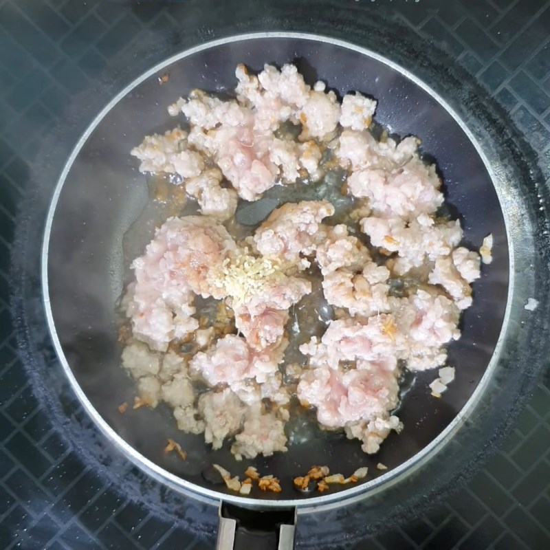 Bước 2 Xào sơ thịt heo băm Trứng chưng thịt băm