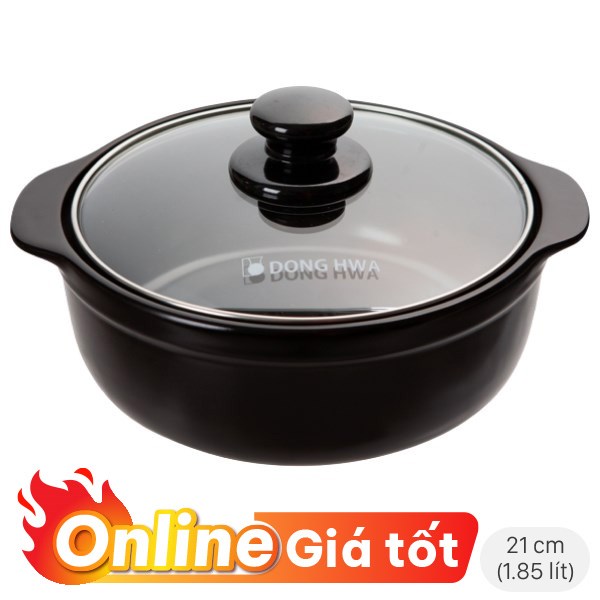 Nồi đất nắp kính 21 cm Dong hwa Tucbeghi G704