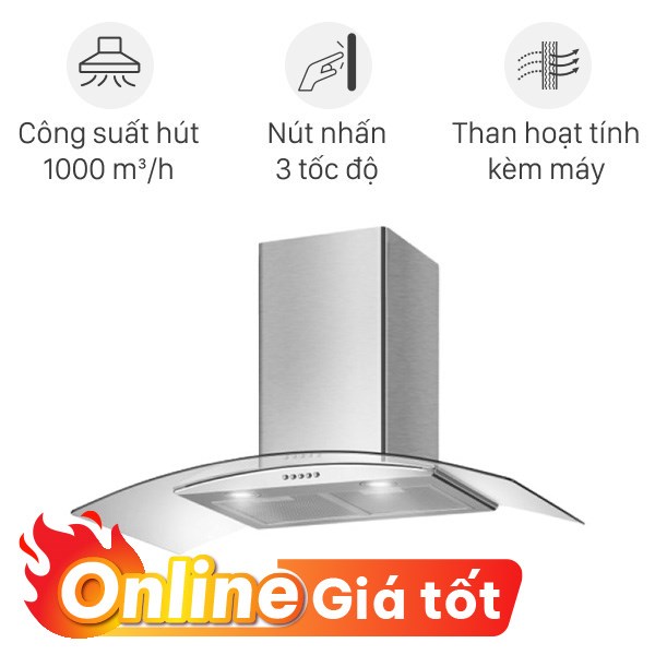Máy hút mùi kính cong Kangaroo KG538