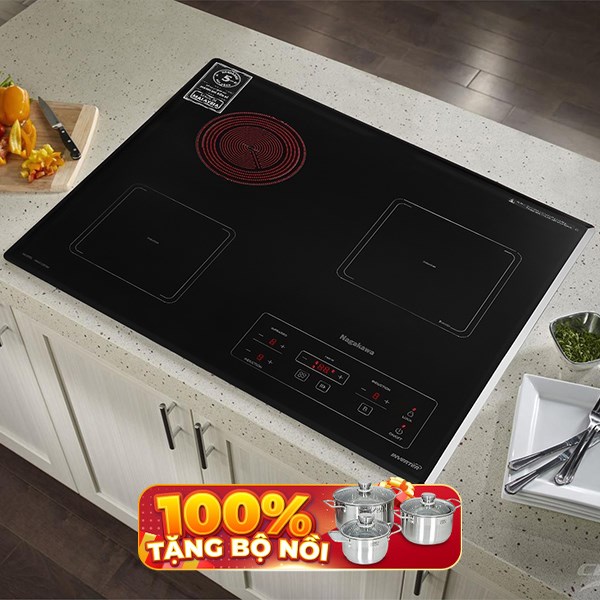 Bếp từ hồng ngoại 3 vùng nấu lắp âm Nagakawa NAG1253M