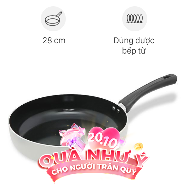 Chảo nhôm chống dính đáy từ 28 cm Elmich Smartcook SM5708MN