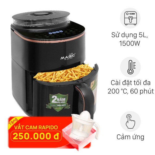 Nồi chiên không dầu kết hợp hấp Magic Eco S05 5 lít