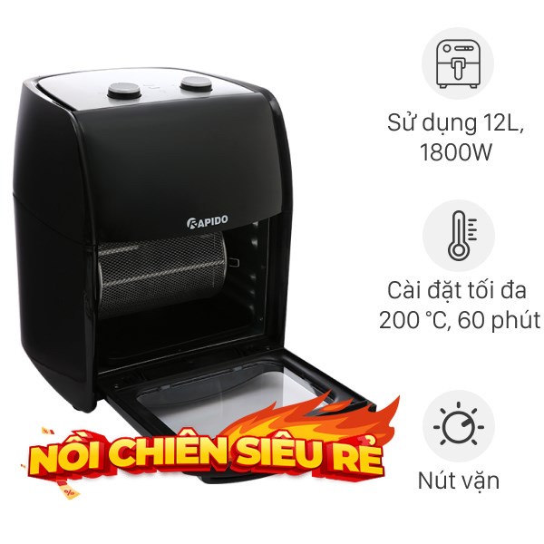 Lò chiên không dầu Rapido RAF-12M1 12 lít