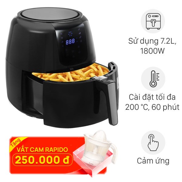 Nồi chiên không dầu Lock&Lock EJF296BLK 7.2 lít