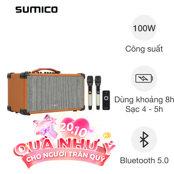 Loa karaoke xách tay Sumico BT-S52 100W