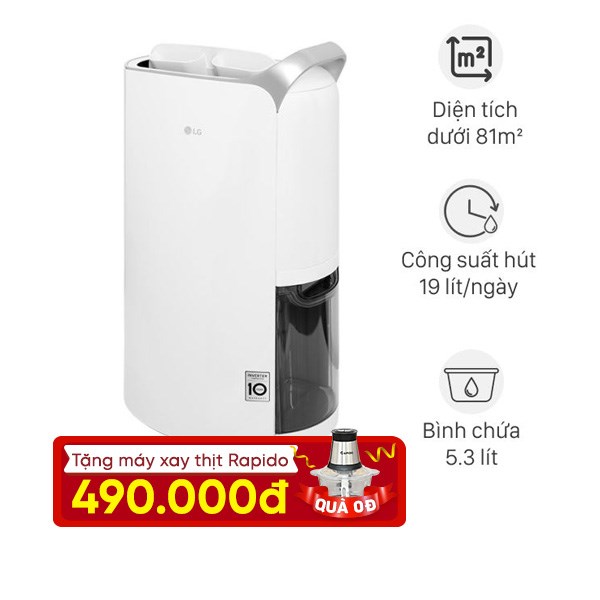 Máy hút ẩm LG Dual Inverter MD19GQGE0.ABAE