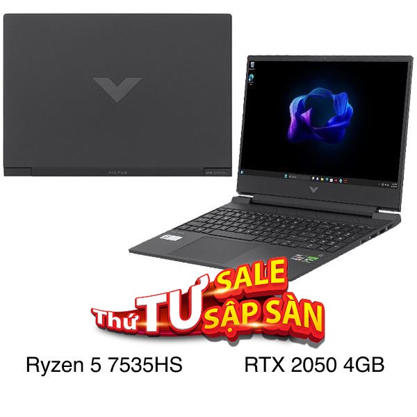 Laptop HP Gaming VICTUS 15 fb1022AX - 94F19PA (R5 7535HS, 16GB, 512GB, RTX 2050 4GB, Full HD 144Hz, Win11)