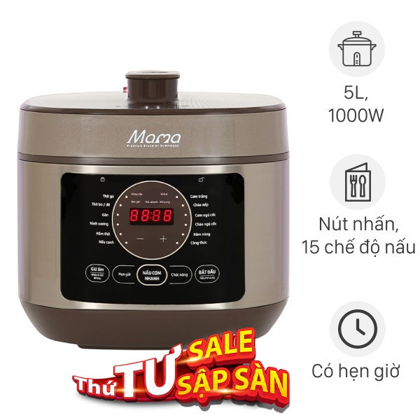 Nồi áp suất điện Sunhouse 5 lít SHD1580
