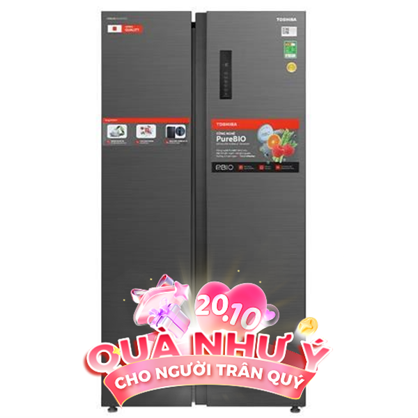 Tủ lạnh Toshiba Inverter 555 lít Side By Side GR-RS696WI-PMV(60)-AG