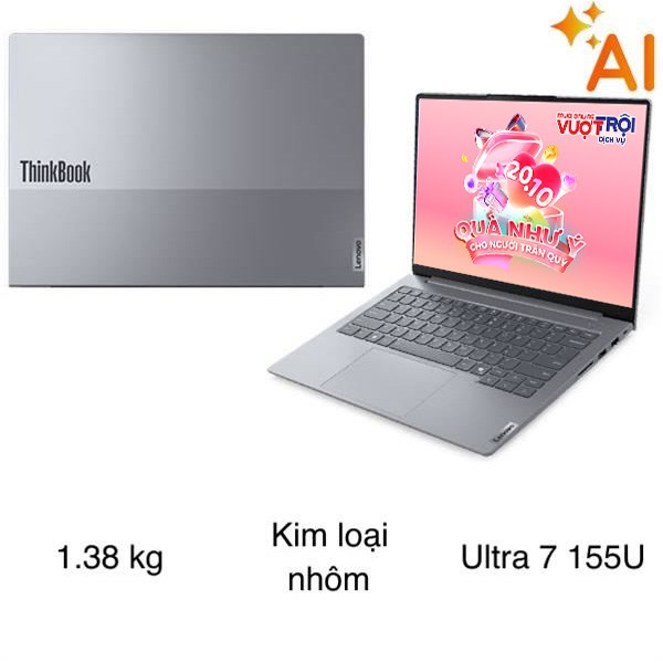 Laptop Lenovo ThinkBook 14 G7 - 21MR0070VN (Ultra 7 155U, 32GB, 1TB, WUXGA, Win11)
