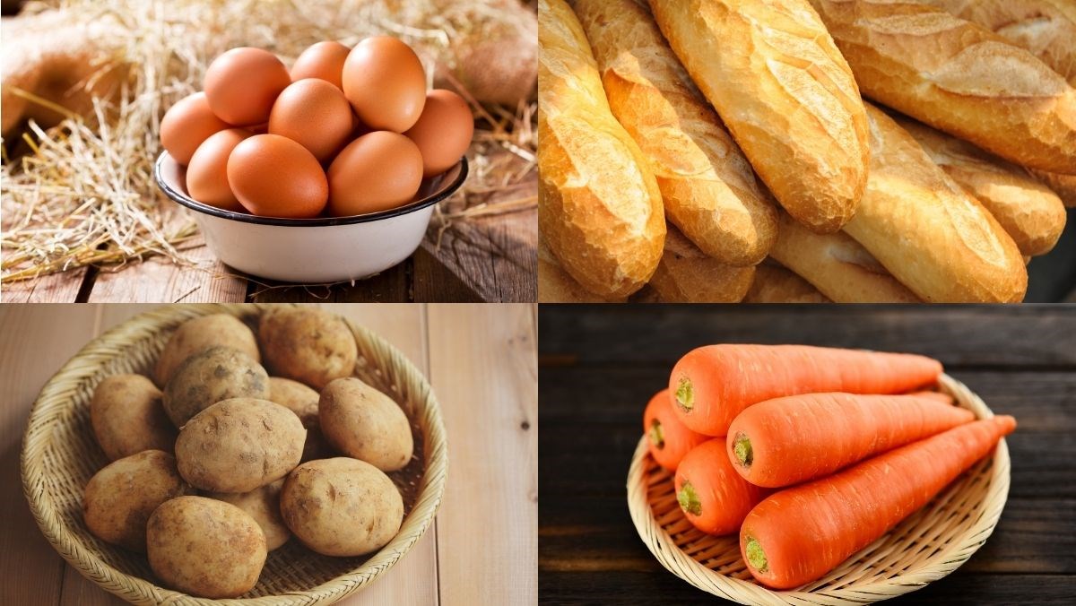 Nguyên liệu món ăn bánh mì trứng ốp la