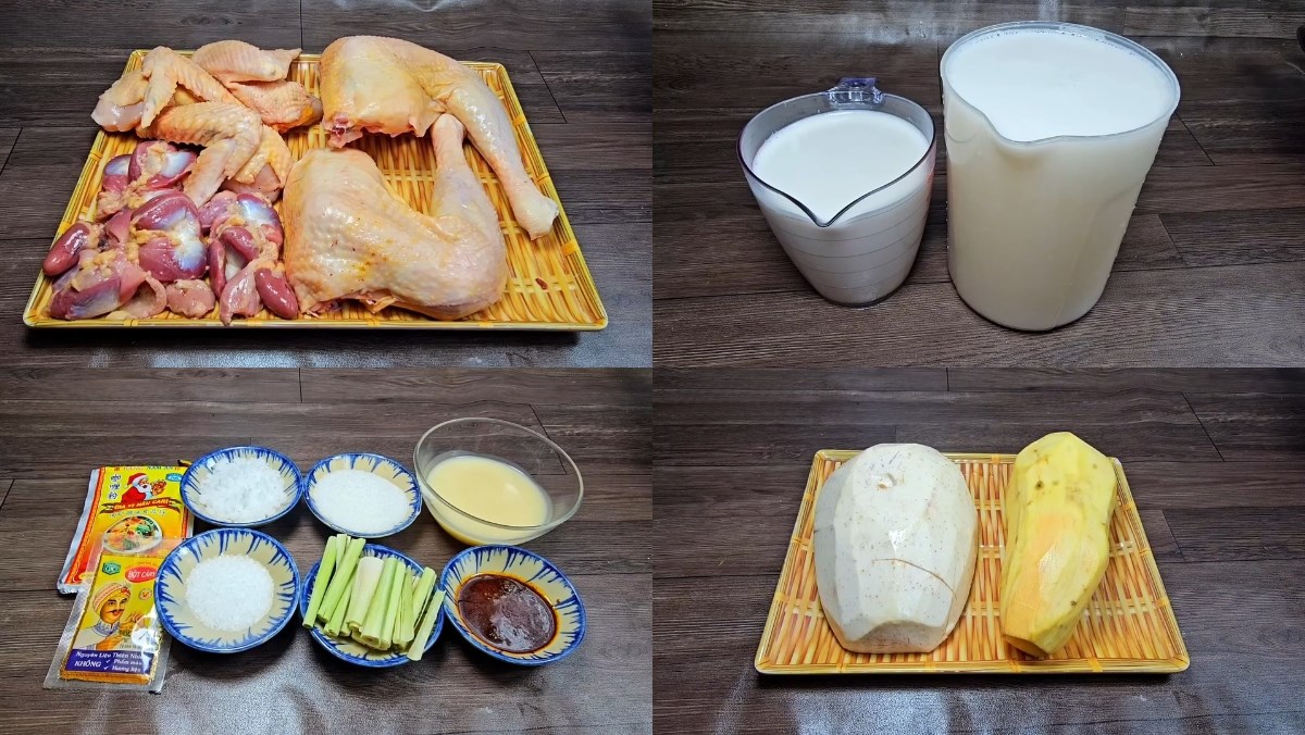 Nguyên liệu món ăn cà ri gà miền tây