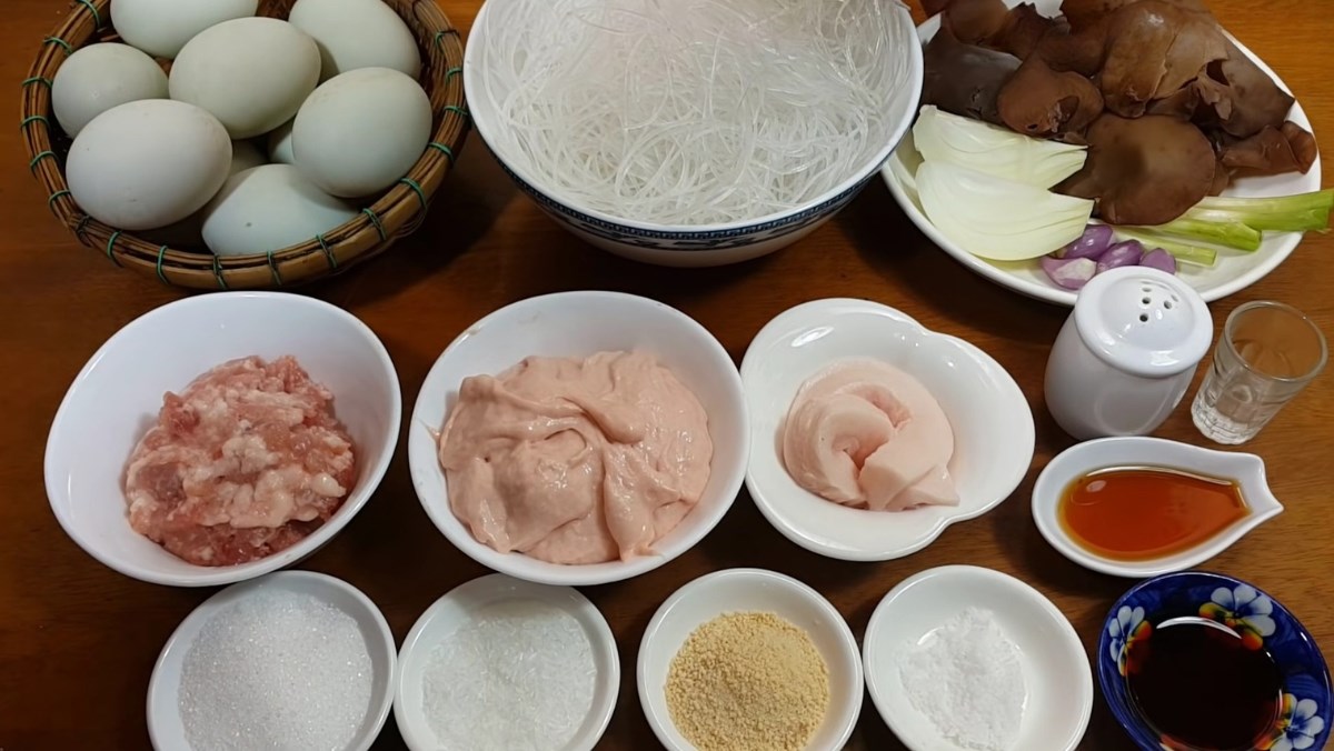 Nguyên liệu món ăn chả trứng cơm tấm
