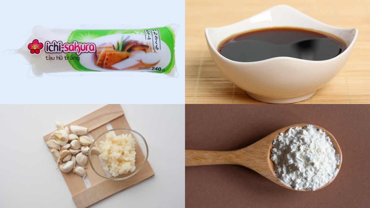 Nguyên liệu món ăn đậu hũ non sốt xì dầu