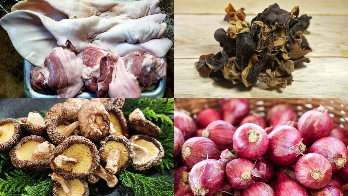 Nguyên liệu món ăn giò xào bằng chai nhựa