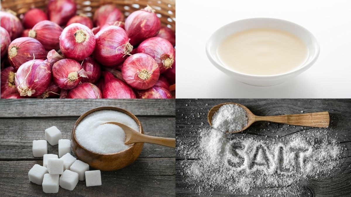 Nguyên liệu món ăn hành tím thái lát ngâm ăn liền