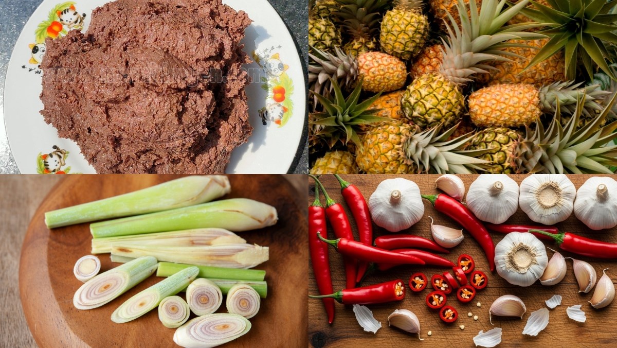 Nguyên liệu món ăn mắm ruốc xào sả ớt
