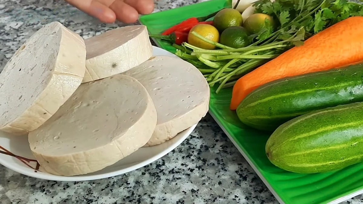 Nguyên liệu món ăn công thức trộn nộm giò lụa dưa chuột
