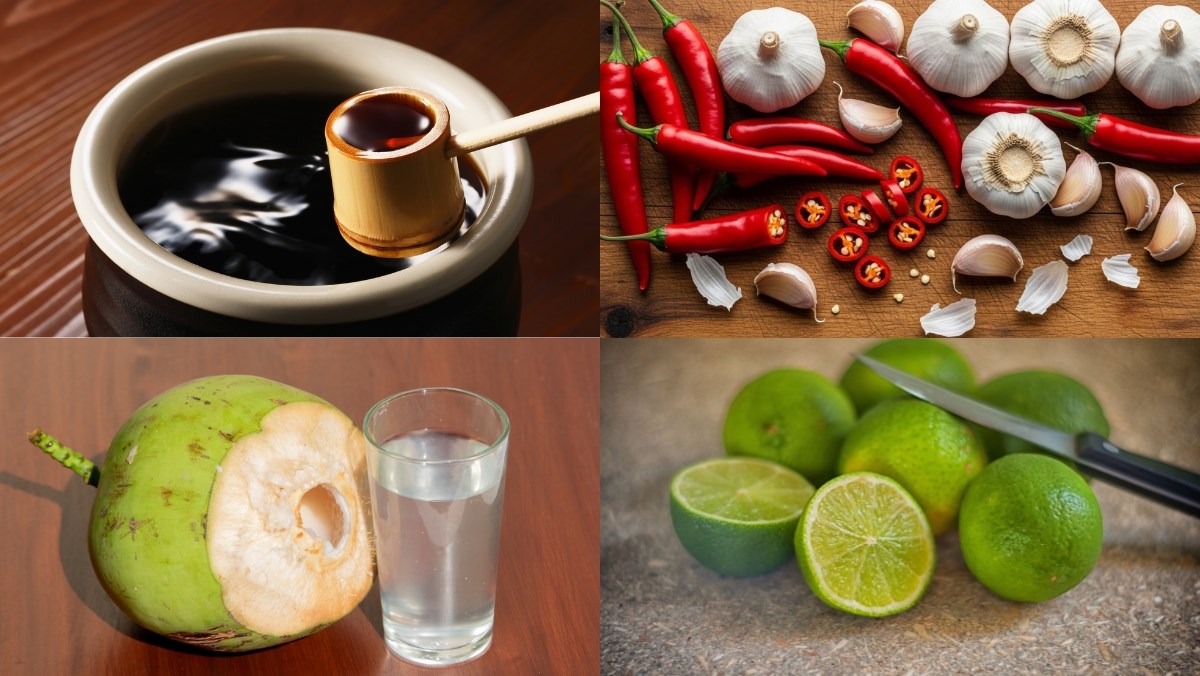 Nguyên liệu món ăn nước tương tỏi ớt