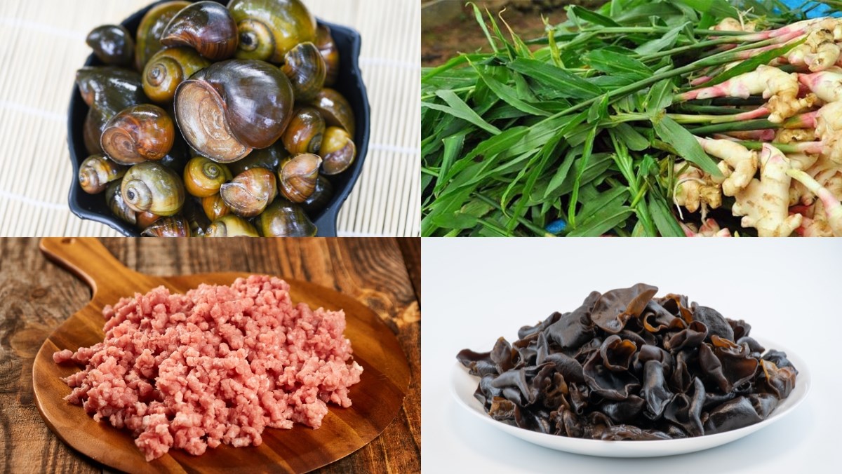 Nguyên liệu món ăn cách làm ốc hấp lá gừng siêu ngon giòn sần sật để chinh phục mọi thực khách